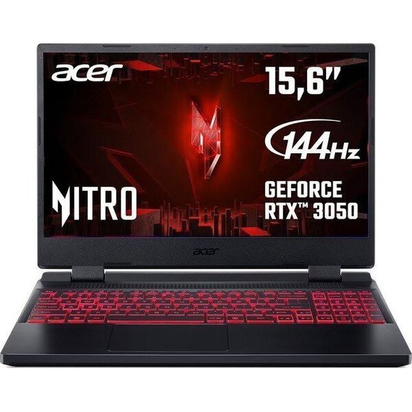 Laptop Acer Laptop Notebook Gaming Acer Nitro 5 AN515-58-72EP i7-12650H/15.6FHD IPS 144Hz/16GB/512GB/RTX 3050 4GB/NoOS/Black