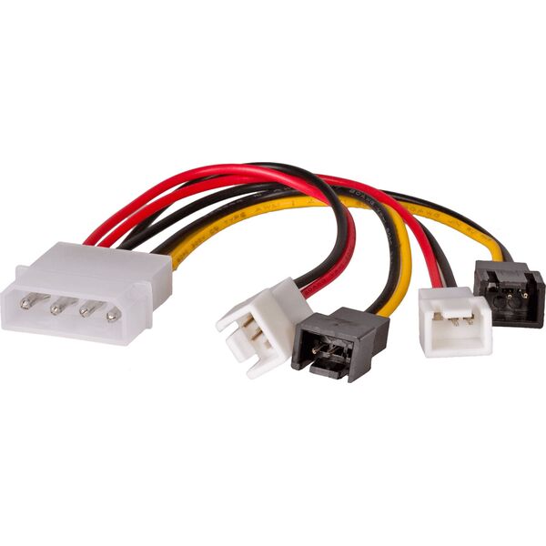 Akyga Molex - 3-pin x4, 0.15m, Wielokolorowy (AK-CA-34)