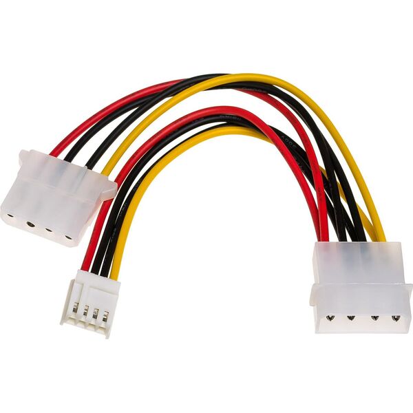 Akyga Molex x2 - 4-pin, 0.15m, Wielokolorowy (AK-CA-14)