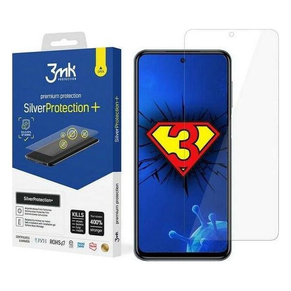 3MK 3MK Silver Protect+ Xiaomi Redmi Note 10 Pro, Folia Antymikrobowa montowana na mokro