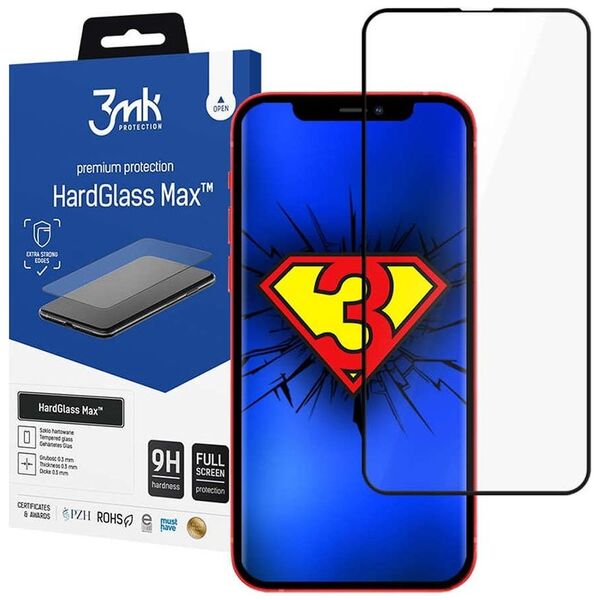 3MK Szkło hartowane 3mk HardGlass Max Finger Print do Apple iPhone 13 Mini Black