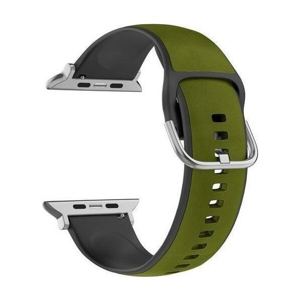 Beline Beline pasek Apple Watch Silico Leather 42/44/45/49mm zielono-czarny /green-black box