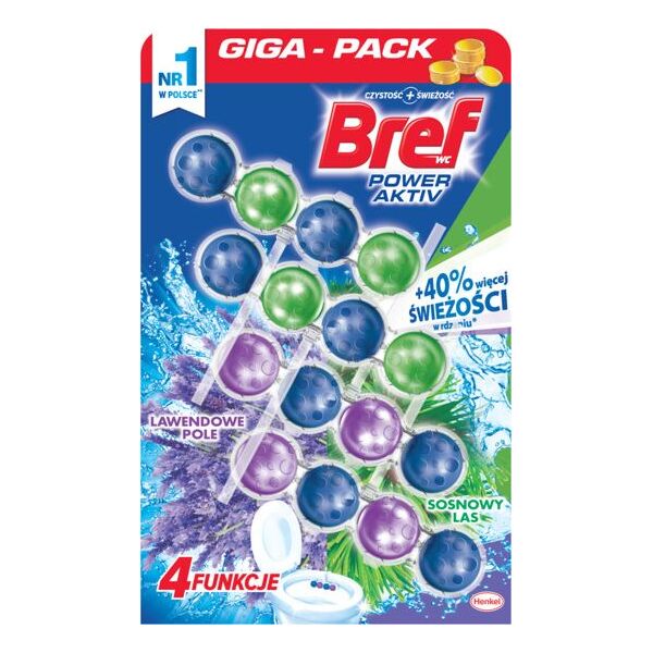 Bref Zawieszka do WC Bref Active Sosna&Lawenda 4x50g uniwersalny