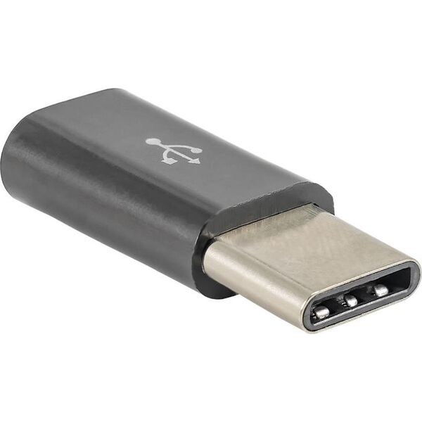 Adapter USB Akyga USB-C - microUSB Czarny  (AK-AD-46)