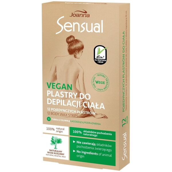 Joanna Sensual plastry do depilacji ciała vegan naturalny wosk roślinny 12szt