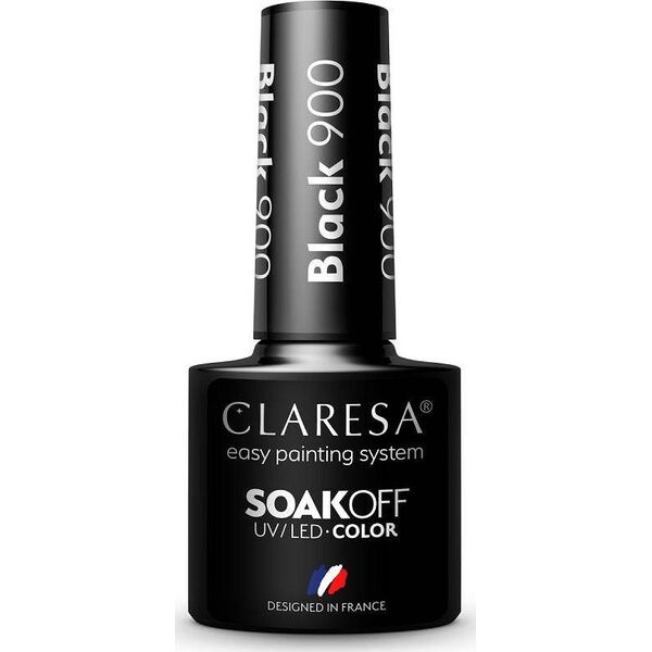 Claresa Soak Off UV/LED Color lakier hybrydowy 900 Black 5ml