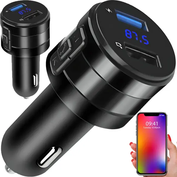 Bluetooth FM MP3 Transmitter + Car Charger 2x USB black 5904161147466