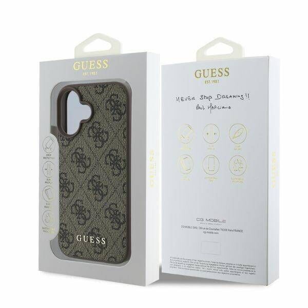 Original Case IPHONE 16 Guess Hardcase 4G Classic (GUHCP16SG4GFBR) brown 3666339346003