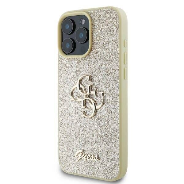 Original Case IPHONE 16 PRO MAX Guess Hardcase Fixed Glitter Big 4G (GUHCP16XHG4SGD) gold 3666339328597