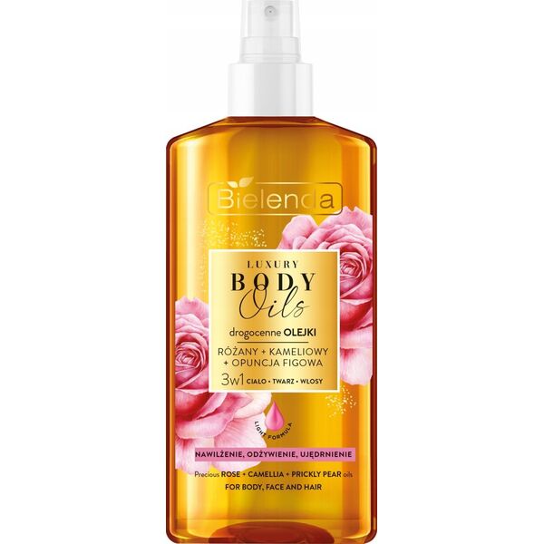 BIELENDA_Luxury Body Oils olejek do pielęgnacji 3w1 Olejek Różany + Olejek Kameliowy + Opuncja Figowa 150ml