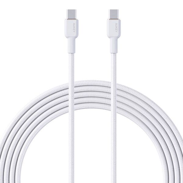 Aukey USB-C to USB-C Cable Aukey CB-NCC2, 60W, 1.8m (white) 067149  CB-NCC2 White έως και 12 άτοκες δόσεις 689323785391