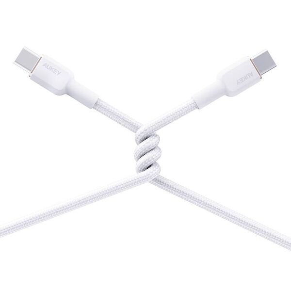 Aukey USB-C to USB-C Cable Aukey CB-NCC2, 60W, 1.8m (white) 067149  CB-NCC2 White έως και 12 άτοκες δόσεις 689323785391