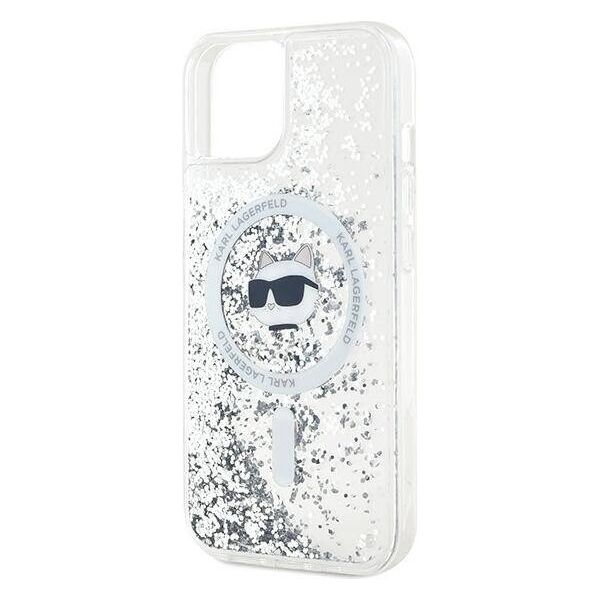 Original Case IPHONE 13 Karl Lagerfeld Hardcase Liquid Glitter Choupette Head MagSafe (KLHMP13MLGCHSGH) transparent 3666339285654