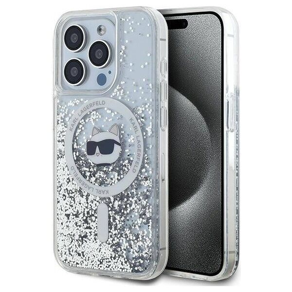 Original Case IPHONE 13 PRO MAX Karl Lagerfeld Hardcase Liquid Glitter Choupette Head MagSafe (KLHMP13XLGCHSGH) transparent 3666339285678