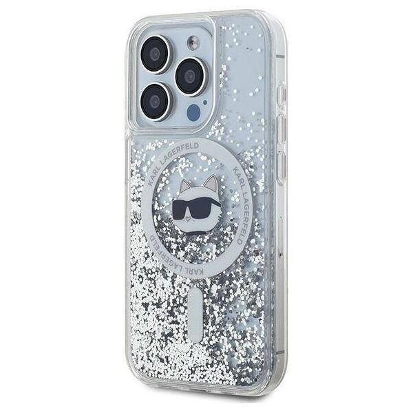 Original Case IPHONE 13 PRO MAX Karl Lagerfeld Hardcase Liquid Glitter Choupette Head MagSafe (KLHMP13XLGCHSGH) transparent 3666339285678