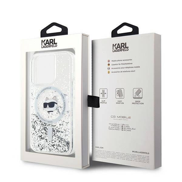 Original Case IPHONE 14 PRO MAX Karl Lagerfeld Hardcase Liquid Glitter Choupette Head MagSafe (KLHMP14XLGCHSGH) transparent 3666339285715