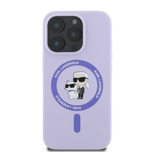 Original Case IPHONE 16 PRO Karl Lagerfeld Hardcase Silicone KC Heads Ring MagSafe (KLHMP16LSCMKCRHU) purple 3666339318741