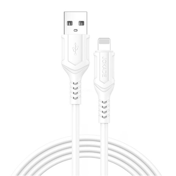 Cable 1m 3A (USB - iPhone Lightning) Charging and Data Transfer Jokade Zhizun (JA010) white 6921042123165