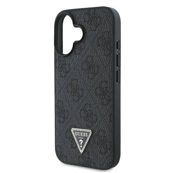 Original Case IPHONE 16 Guess Hardcase Leather Metal Logo Strass Crossbody + Smycz (GUHCP16SP4TDSCPK) black 3666339328603