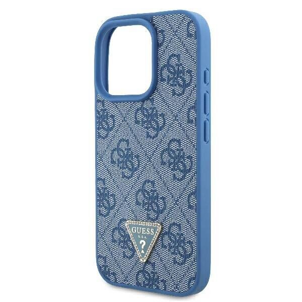 Original Case IPHONE 16 PRO MAX Guess Hardcase Leather Metal Logo Strass Crossbody + Smycz (GUHCP16XP4TDSCPB) blue 3666339328719