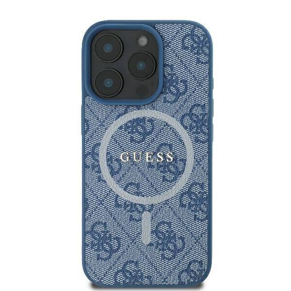 Original Case IPHONE 16 PRO MAX Guess Hardcase 4G Ring Classic Logo MagSafe (GUHMP16XG4GFRB) blue 3666339327316