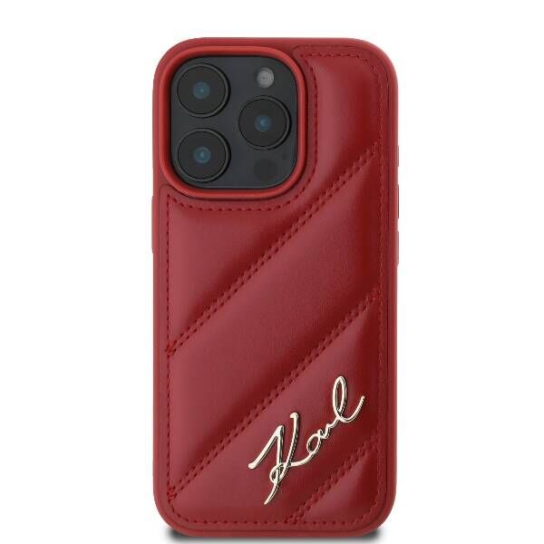 Original Case IPHONE 16 PRO MAX Karl Lagerfeld Hardcase Quilted Signature (KLHCP16XPQDSMGR) red 3666339317799