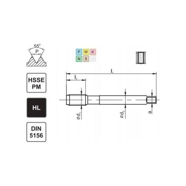 Fanar GWINTOWNIK G  1/8" DIN-5156B HSSE-PM HL MASTERTAP