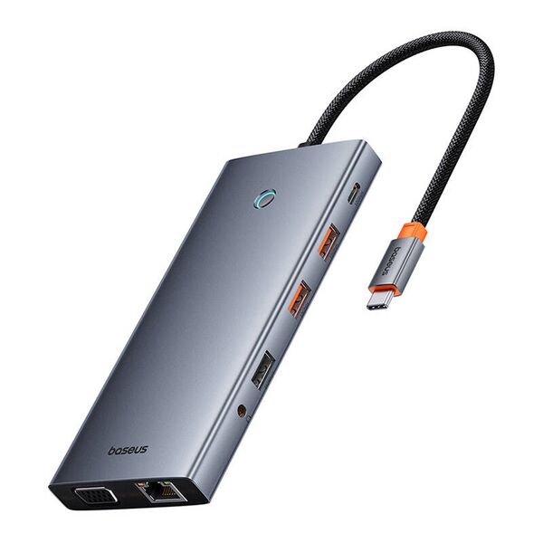 Baseus Hub 13in1 Baseus PortalJoy USB-C to HDMI+DP+VGA+C+USB+PD+RJ45+SD/TF+3.5mm (grey) 067842  B00053002811-01 έως και 12 άτοκες δόσεις 6932172663810