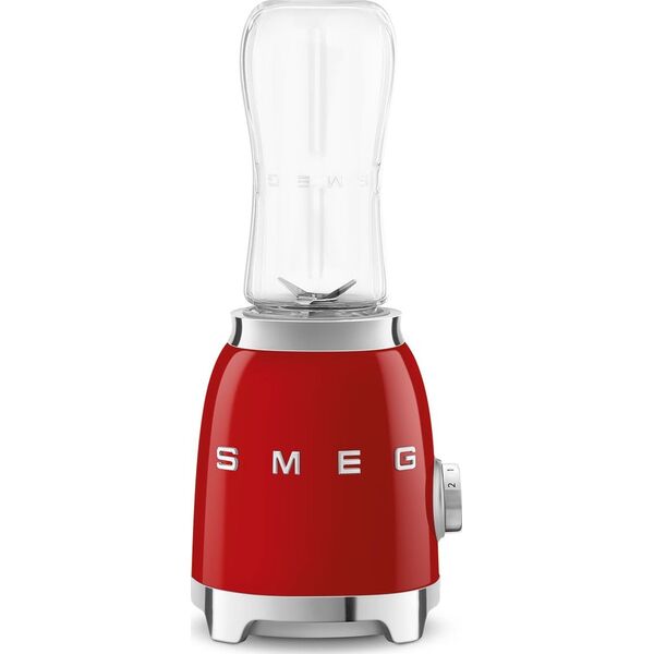 Blender kielichowy Smeg Smeg PBF01RDEU mini mixér, 300 W, 2 programy, 22000 RPM, nerezové dvojité ostří, červený