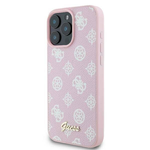 Original Case IPHONE 16 PRO Guess Hardcase Peony Script Logo MagSafe (GUHMP16LPGPYSP) pink 3666339345549