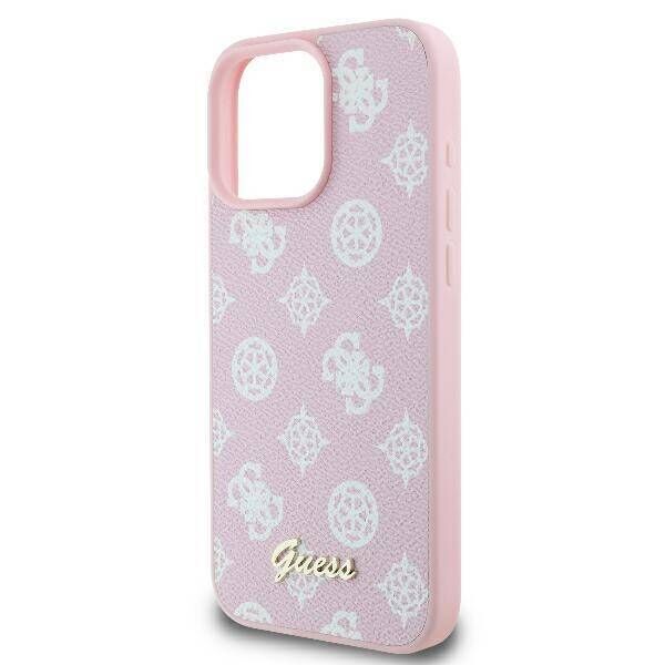 Original Case IPHONE 16 PRO Guess Hardcase Peony Script Logo MagSafe (GUHMP16LPGPYSP) pink 3666339345549