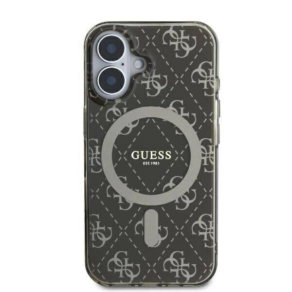 Original Case IPHONE 16 PLUS Guess Hardcase IML 4G Background MagSafe (GUHMP16MH4DTEW) brown 3666339301712