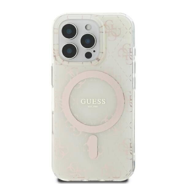 Original Case IPHONE 16 PRO MAX Guess Hardcase IML 4G Background MagSafe (GUHMP16XH4DTEH) white 3666339302184