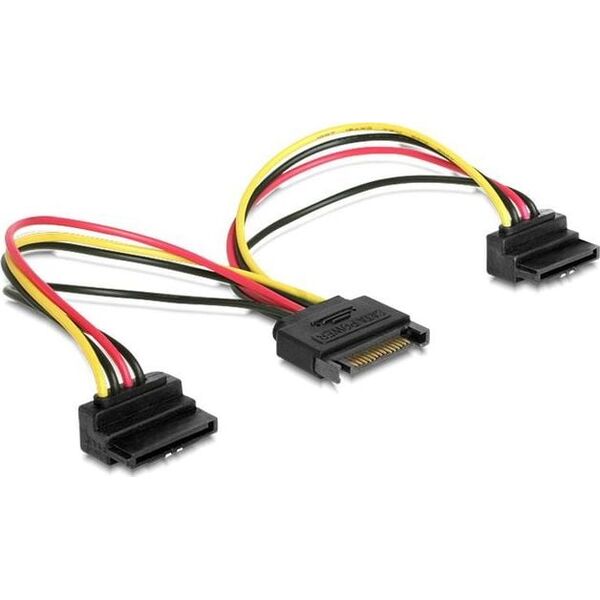 Gembird SATA 15 ακίδων - SATA 15 ακίδων x2, 0,15 m, Πολύχρωμο (CC-SATAM2F-02) 849216