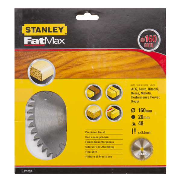 Δισκοπρίονο Stanley Carbide TCT/HM FATMAX 160x20mm 48 δοντιών (STA15535) 3089827