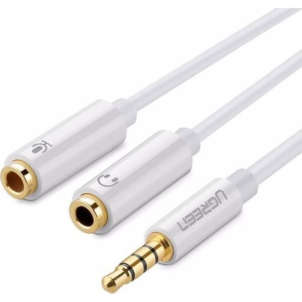 Cable Ugreen Jack 3.5mm - Jack 3.5mm x2 0.2m white (ugreen_20210402112156)