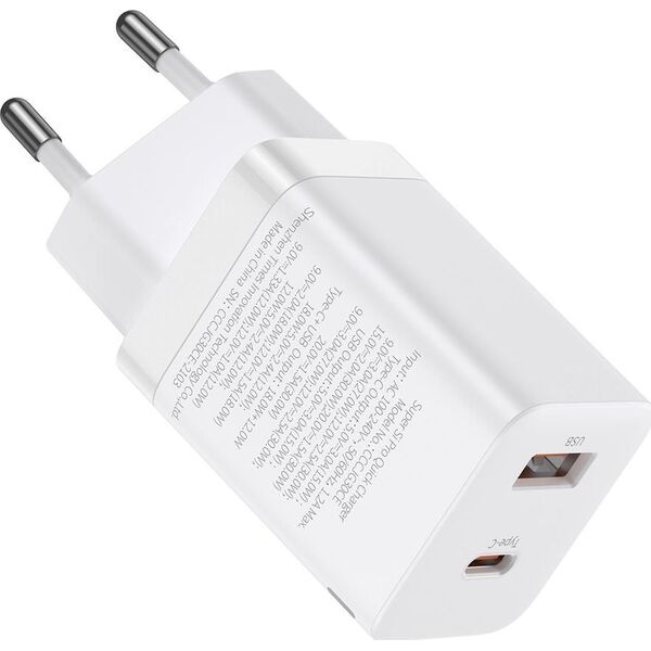 Φορτιστής Baseus Super Si Pro 1x USB-A 1x USB-C 3 A (BSU2902WHT) 9515110