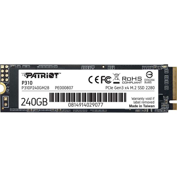 Patriot P310 240 GB M.2 2280 PCI-E x4 Gen3 NVMe SSD (P310P240GM28) 9681664