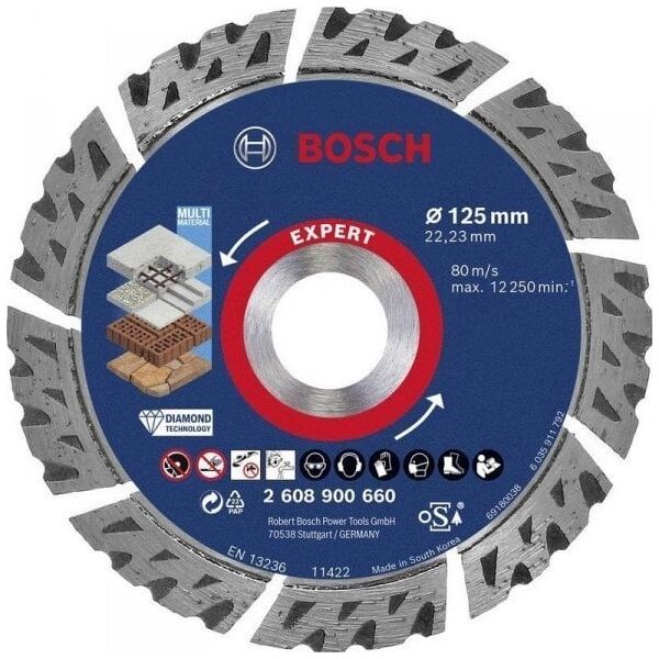 Δίσκος κοπής διαμαντιού Bosch EXPERT MultiMaterial 125 x 22,23 x 2,2 x 12 mm 9917405