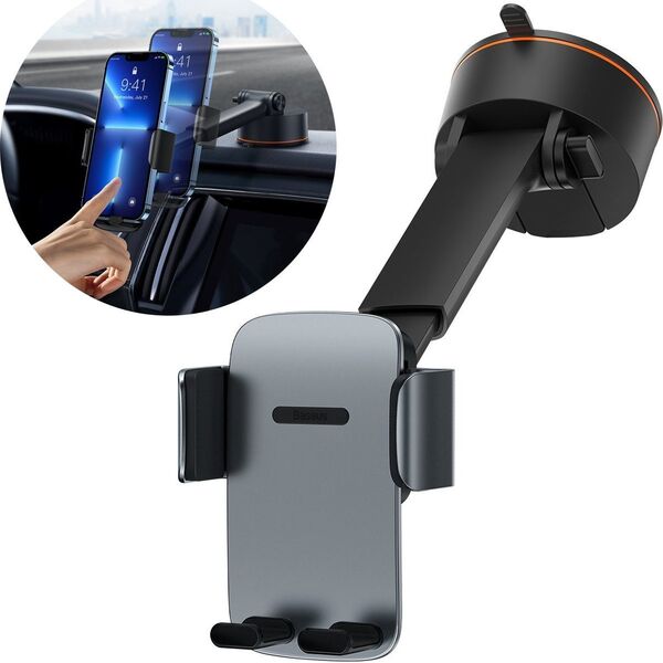 Baseus Car holder Baseus Easy Control Clamp with suction cup (grey)