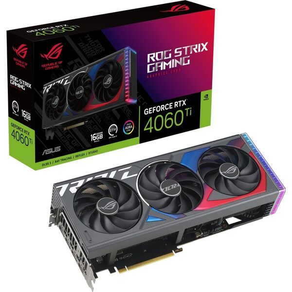 Graphical card Asus ROG Strix GeForce RTX 4060 Ti 16GB GDDR6 (ROG-STRIX-RTX4060TI-A16G-GARING)