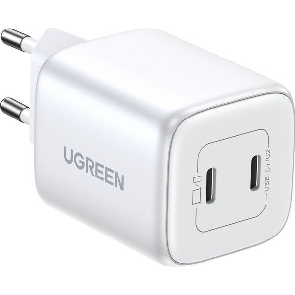 Loader Ugreen Network Charger UGREEN Nexode 45W, 2x USB-C, PD3.0, QC4.0, GaN (white)