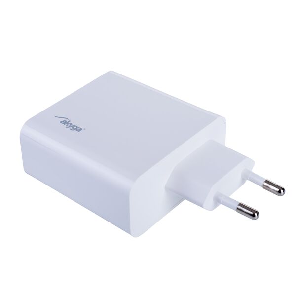 Akyga wall charger AK-CH-15 65W USB-A + USB-C Quick Charge 3.0 5-20V / 1.5-3.25A white 5901720137142