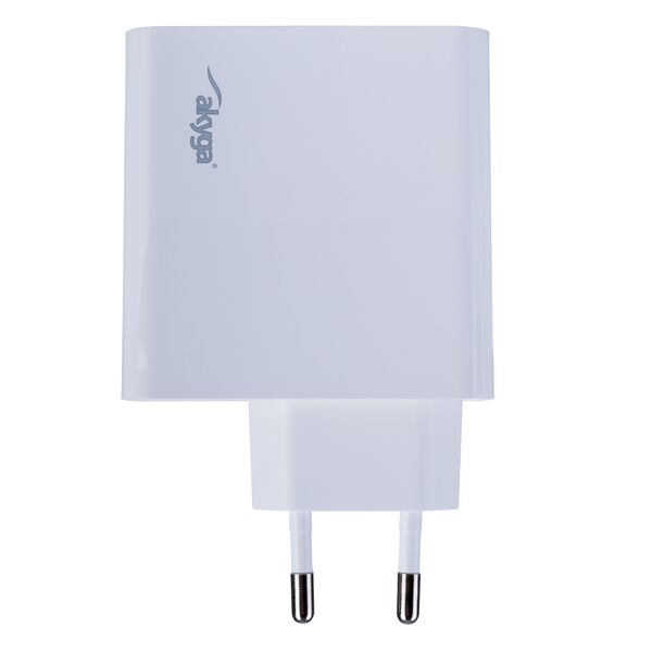 Akyga wall charger AK-CH-15 65W USB-A + USB-C Quick Charge 3.0 5-20V / 1.5-3.25A white 5901720137142