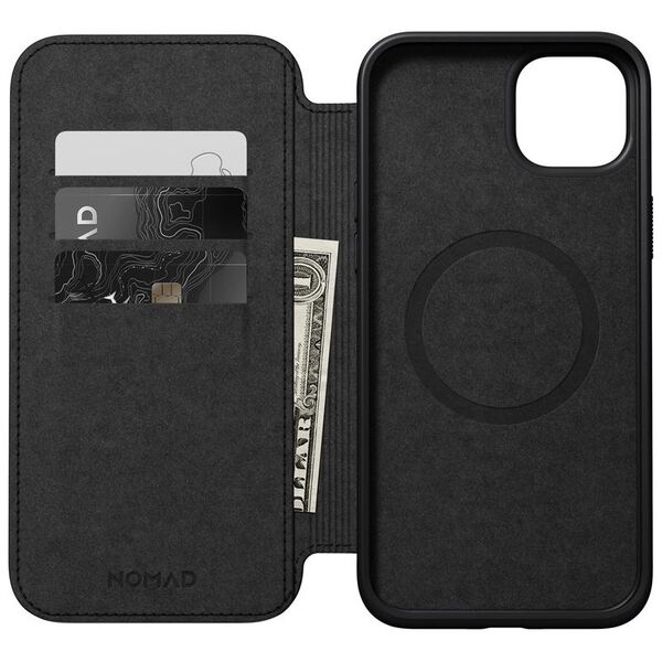 Nomad Modern Leather Folio case for iPhone 15 Plus 6,7&quot; black 8565000162452