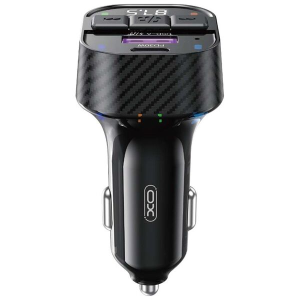 XO transmitter FM BCC17 Bluetooth MP3 car charger 30W black + cable USB-C - Lightning 6920680858903