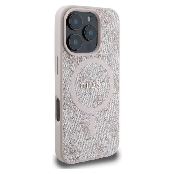 Guess case for iPhone 16 Pro Max 6,9&quot; GUHMP16XG4GFRP pink hardcase 4G Ring Classic Logo MagSafe 3666339327354