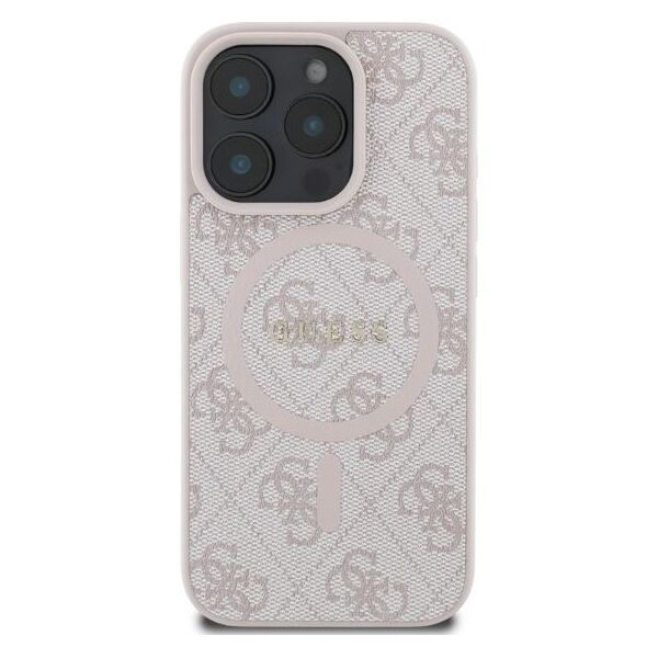 Guess case for iPhone 16 Pro Max 6,9&quot; GUHMP16XG4GFRP pink hardcase 4G Ring Classic Logo MagSafe 3666339327354