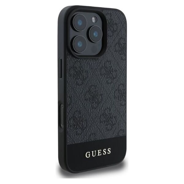 Guess case for iPhone 16 Pro 6,3&quot; GUHCP16LG4GLGR grey hardcase 4G Bottom Stripe 3666339344986