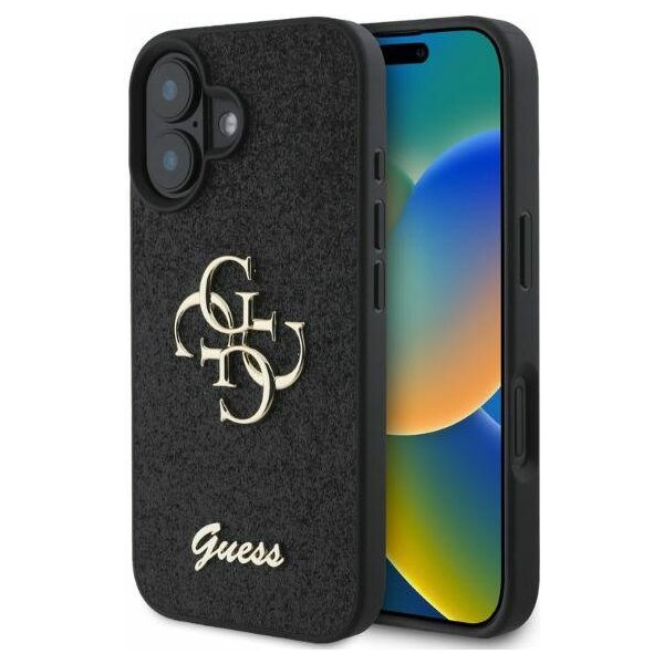 Guess case for iPhone 16 6,1&quot; GUHCP16SHG4SGK black hardcase Fixed Glitter Big 4G 3666339328443